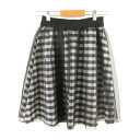 【中古】トッコ TOCCO スカート ミニ ギャザー フレア チュール チェック 黒 M L *T529 レディース 【ベクトル 古着】 230907(4)