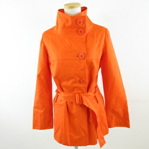 【中古】ロペ ROPE トレンチコート ハーフ 長袖 オレンジ 9 *A375 レディース 【ベクトル 古着】 230907