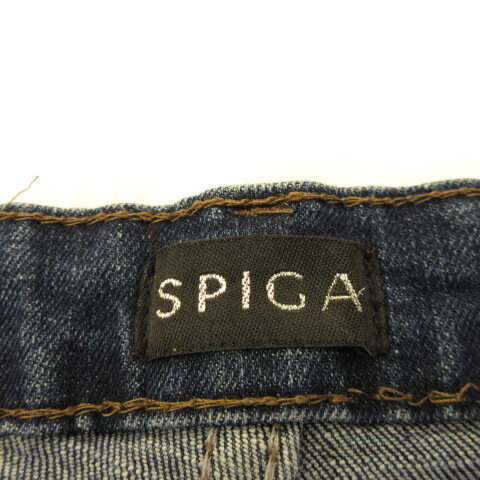 【中古】スピーガ SPIGA デニムパンツ ジーンズ ストレッチ ダメージ 紺 S *A394 レディース 【ベクトル 古着】 230908
