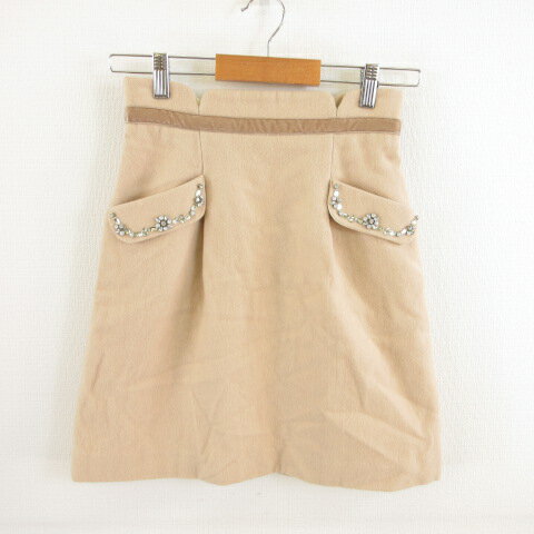 【中古】アプワイザーリッシェ Apuweiser-riche スカート ミニ ベージュ1 *T696 レディース 【ベクトル 古着】 230921
