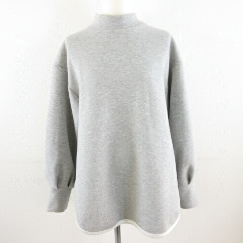 【中古】ボンバザール BONbazaar TIMELESS トレーナー モックネック 長袖 ストレッチ グレー 38 *A908 レディース 【ベクトル 古着】 231020