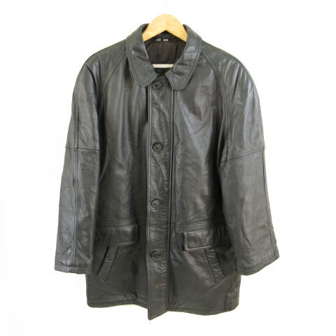 【中古】MICOLAS レザーコート 長袖 中綿 カウレザー 黒 L *T167 メンズ 【ベクトル 古着】 231030 【中古】MICOLAS レザーコート 長袖 中綿 カウレザー 黒 L *T167 メンズ 【ベクトル 古着】 231030