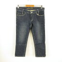 【中古】スポーティフ sportiff デニムパンツ ジーンズ クロップド ストレッチ 紺 インディゴ M *T237 レディース 【ベクトル 古着】 2311...