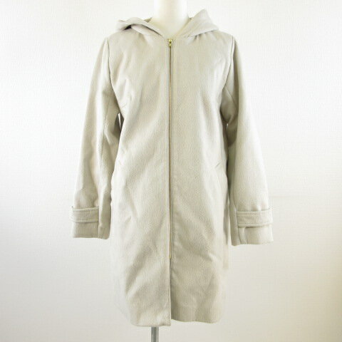 【中古】アメリカンホリック AMERICAN HOLIC コート 長袖 ミドル丈 フーディー ジップアップ グレージュ M *T505 レディース 【ベクトル 古着】 231127