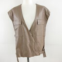 【中古】アーバンリサーチ URBAN RESEARCH ラート LAATO NINJYA VEST ベスト フェイクレザー ブラウン 茶 F *A297 レディース 【ベクトル 古着】 231128(4)