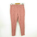 【中古】ジーユー GU ヨガウェア スパッツ レギンス ロング レオパード ストレッチ ピンク 赤 XL *A471 レディース 【ベクトル 古着】 23121...