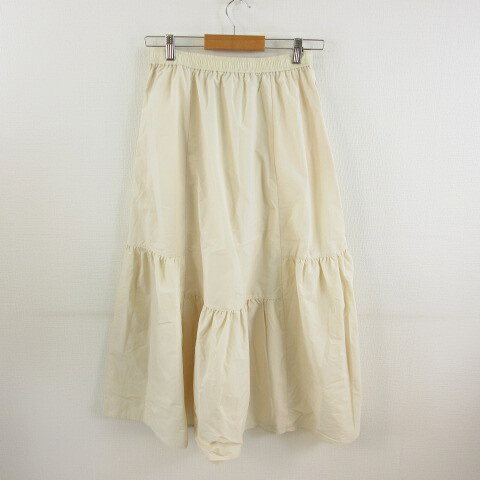【中古】レプシィム ローリーズファーム LEPSIM LOWRYS FARM ギャザースカート ロング ライトベージュ F *T149 レディース 【ベクトル 古着】 240125