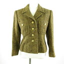 【中古】Otterburn tweed ジャケット 七分袖 茶 *T264 レディース 【ベクトル 古着】 240202(4)