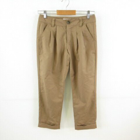 【中古】マウスバレー MOUTH VALLEY クロップドパンツ テーパード 茶 S *T344 レディース 【ベクトル ..