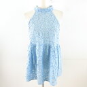 【中古】ザラ ZARA 花柄レースカットソー ホルターネック フレア 水色 XS *A472 レディース 【ベクトル 古着】 240301