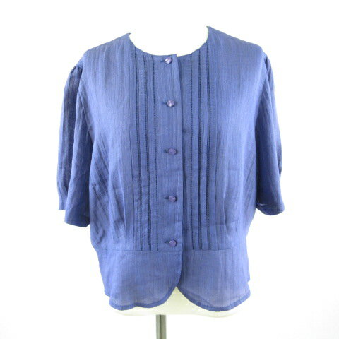 【中古】バンベール VINVERT シャツ ブラウス 半袖 薄手 紫 15BR *T694 レディース 【ベクトル 古着】 240307(4)