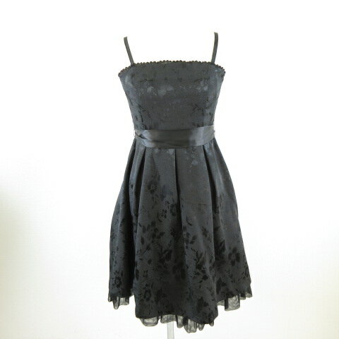 【中古】イグニモーズ ignimoh's キャミワンピース ひざ丈 花柄 フレア 黒 9 *A529 レディース 【ベクトル 古着】 240312