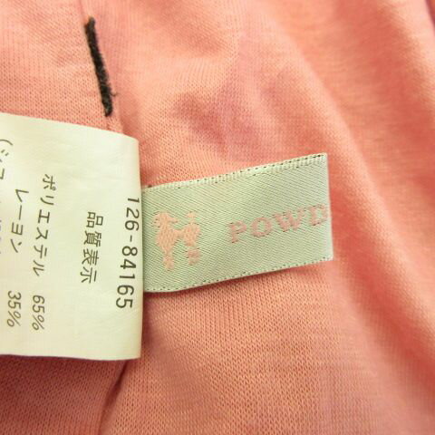 【中古】パウダーシュガー POWDER SUGAR シフォンシャツ ブラウス ショート丈 半袖 ピンク *A594 レディース 【ベクトル 古着】 240318