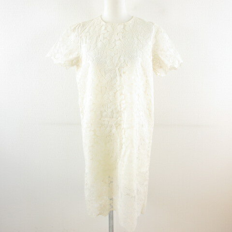 【中古】DAZY ワンピース 半袖 ひざ丈 クリーム色 M *T856 レディース 【ベクトル 古着】 240326