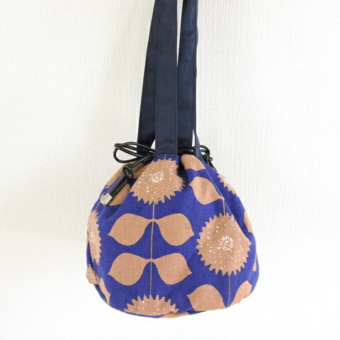 スタディオクリップ Studio Clip MAISON BLANCHE 巾着肩掛けバッグ 花柄 紺 茶 *T132 レディース 240415