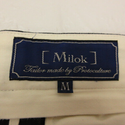 【中古】ミロック Milok テーパードパンツ チェック 紺 M *T482 メンズ 【ベクトル 古着】 240527
