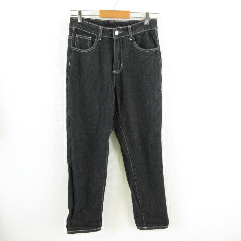 【中古】DAZY デニムパンツ ジーンズ ロング テーパード 黒 M *T487 レディース 【ベクトル 古着】 240528のサムネイル