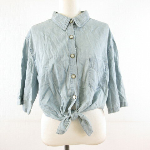 【中古】未使用品 JB Girl シャツ ブラウス 五分袖 青 2 *T884 レディース 【ベクトル 古着】 240628 【中古】未使用品 JB Girl シャツ ブラウス 五分袖 青 2 *T884 レディース 【ベクトル 古着】 240628