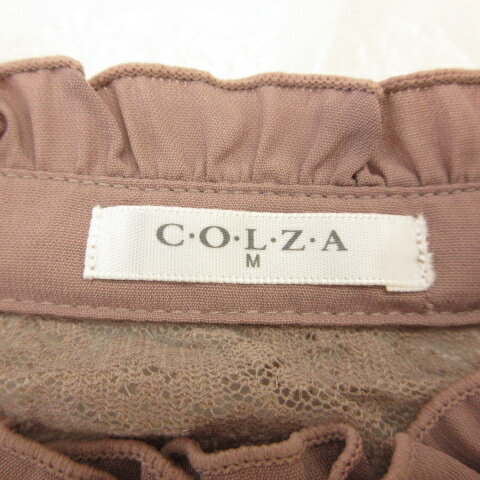 【中古】コルザ COLZA シャツワンピース 長袖 レース ミディ丈 ピンク M *T40 レディース 【ベクトル 古着】 240711
