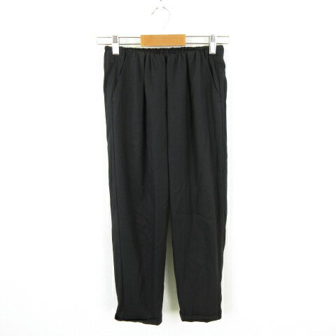 【中古】パシオーネ PASSIONE テーパードパンツ クロップド ストレッチ 黒 36 *A224 レディース 【ベクトル 古着】 240903