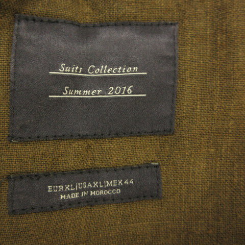【中古】スーツコレクション Suits Collection ジャケット 長袖 カーキ 緑 XL *T688 メンズ 【ベクトル 古着】 240912