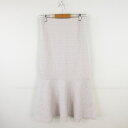 【中古】キューティービューティー CUTIE BEAUTY ロングスカート ペプラム ストレッチ 総柄 ピンク L *A438 レディース 【ベクトル 古着】 ...