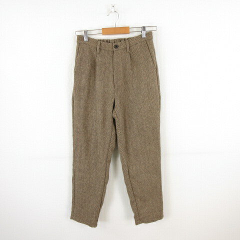 【中古】キャスパー ジョン Casper John テーパードパンツ ロング ヘリンボーン 茶 ベージュ M *A509 メンズ 【ベクトル 古着】 240920