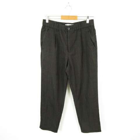 【中古】ドライスティック DRY STICK テーパードパンツ ロング チェック ストレッチ 黒 茶 L *A515 メンズ 【ベクトル 古着】 240924