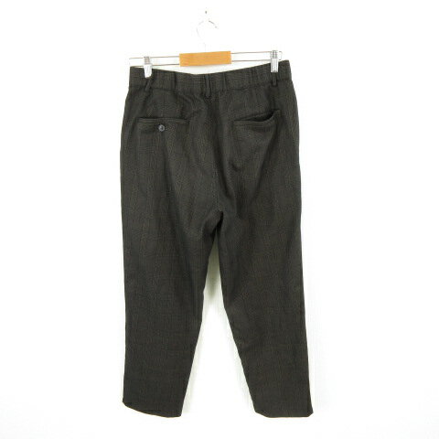 【中古】ドライスティック DRY STICK テーパードパンツ ロング チェック ストレッチ 黒 茶 L *A515 メンズ 【ベクトル 古着】 240924
