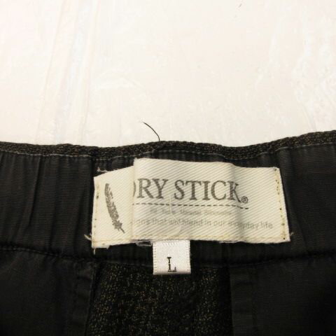 【中古】ドライスティック DRY STICK テーパードパンツ ロング チェック ストレッチ 黒 茶 L *A515 メンズ 【ベクトル 古着】 240924