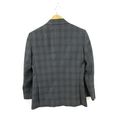 【中古】ジュンコシマダ JUNKO SHIMADA homme 小さいサイズ シングルスーツ セットアップ テーラード 長袖 チェック グレー A3 *A813 メンズ 【ベクトル 古着】 241029