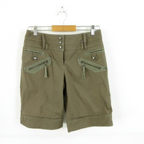 【中古】エポカ EPOCA ショートパンツ ハーフ ストレッチ 緑 カーキ 42 *A990 レディース 【ベクトル 古着】 241121