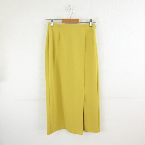 【中古】ジーユー GU カットソーナローミディスカート 黄 M *T697 レディース 【ベクトル 古着】 241218