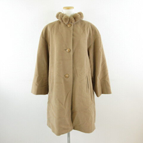 【中古】Carat ウールコート ロング 長袖 フォックスファー ベージュ 9AR *T779 レディース 【ベクトル 古着】 241224 【中古】Carat ウールコート ロング 長袖 フォックスファー ベージュ 9AR *T779 レディース 【ベクトル 古着】 241224