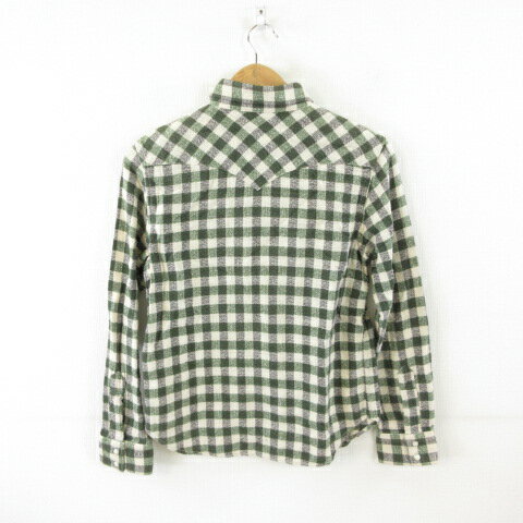 【中古】GLORY BOUND シャツ 長袖 チェック 緑 オフホワイト S *T783 メンズ 【ベクトル 古着】 241224