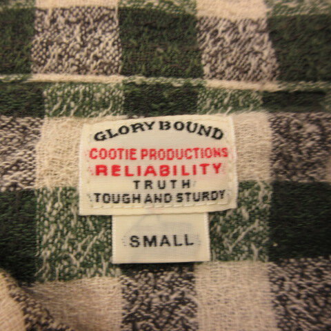 【中古】GLORY BOUND シャツ 長袖 チェック 緑 オフホワイト S *T783 メンズ 【ベクトル 古着】 241224