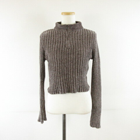 【中古】デイジー Dazy リブニット ハーフジップ ベロア クロップド丈 長袖 茶 L *A526 レディース 【ベクトル 古着】 250115 【中古】デイジー Dazy リブニット ハーフジップ ベロア クロップド丈 長袖 茶 L *A526 レディース 【ベクトル 古着】 250115