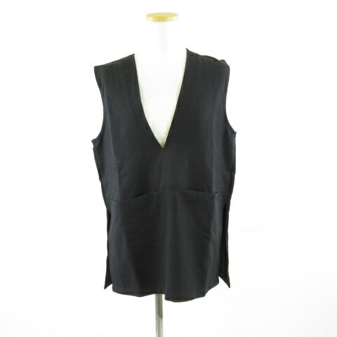 【中古】ベスト Vネック プルオーバー 黒 F *T955 レディース 【ベクトル 古着】 250115