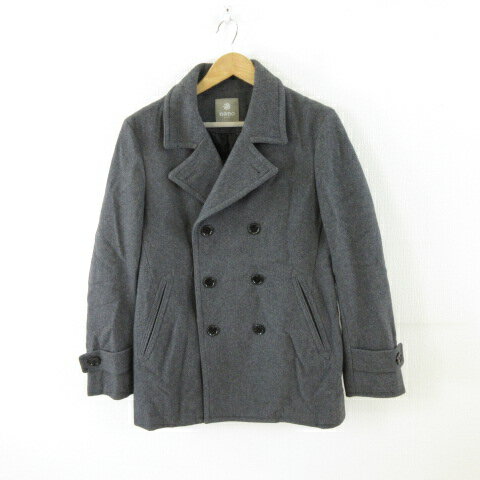 【中古】ナノ&コー nano&co Pコート ハーフ丈 長袖 グレー M *A568 メンズ 【ベクトル 古着】 250117