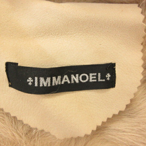 【中古】IMMANOEL ダッフルコート 長袖 ハーフ丈 フーディー 2way シープスキン ベージュ S *T22 レディース 【ベクトル 古着】 250121