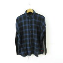 【中古】ヴァルゴ VIRGO チェックシャツ 長袖 フェイクレイヤード 青 黒 3 *A700 レディース 【ベクトル 古着】 250129