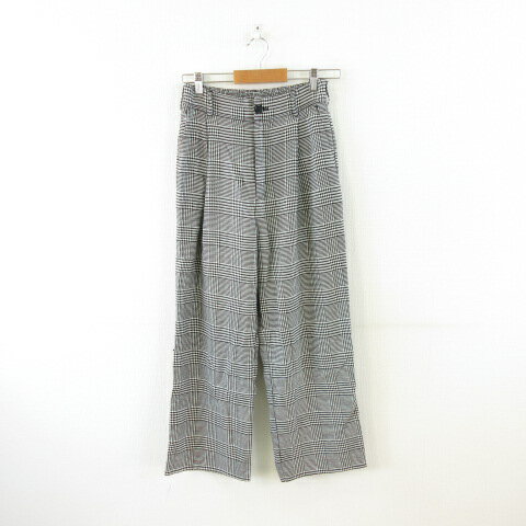 【中古】ジーナシス JEANASIS ロングパンツ グレンチェック 黒 白 F *A759 レディース 【ベクトル 古着】 250205