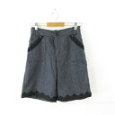 【中古】アクシーズファム axes femme ハーフパンツ チェック レース 紺 M *T366 レディース 【ベクトル 古着】 250219(4)