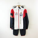 【中古】未使用品 アシックス asics スポーツウェア ジャージ セットアップ ジャケット 長袖 ジップアップ ロングパンツ 白 M S *T455 メンズ ...