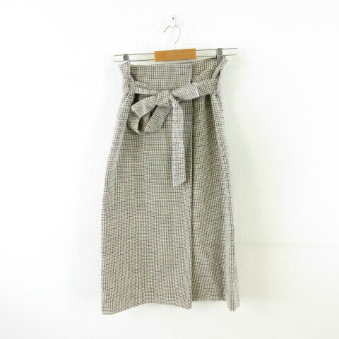 【中古】マイカ＆ディール MICA&DEAL ロングスカート タック チェック 白 黒 赤 36 *A18 レディース 【ベクトル 古着】 250227(4)