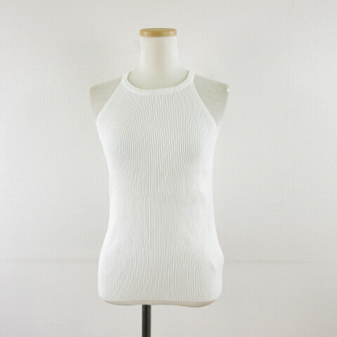 【中古】ダナキャランニューヨーク DKNY リブニット ノースリーブ 白 M *A89 レディース 【ベクトル 古着】 250305