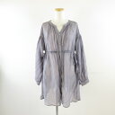 【中古】アースミュージック&エコロジー EARTH MUSIC & ECOLOGY シアーバックリボンチュニック ブラウス 長袖 紫 F *A175 レディース...