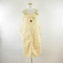 【中古】エイチ&エム H&M ジャンパースカート ワンピース ひざ丈 くま刺繍 ベージュ 44 *A193 レディース 【ベクトル 古着】 250317