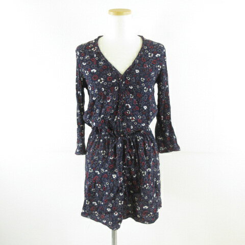【中古】コントワーデコトニエ COMPTOIR DES COTONNIERS チュニック ワンピース ミニ 七分袖 Vネック 花柄 紺 7 *T895 レディース 【ベクトル 古着】 250331 【中古】コントワーデコトニエ COMPTOIR DES COTONNIERS チュニック ワンピース ミニ 七分袖 Vネック 花柄 紺 7 *T895 レディース 【ベクトル 古着】 250331