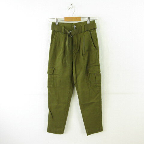 【中古】未使用品 ギャップ GAP カーゴパンツ ロング ストレッチ カーキ 緑 0 *T985 レディース 【ベクトル 古着】 250408